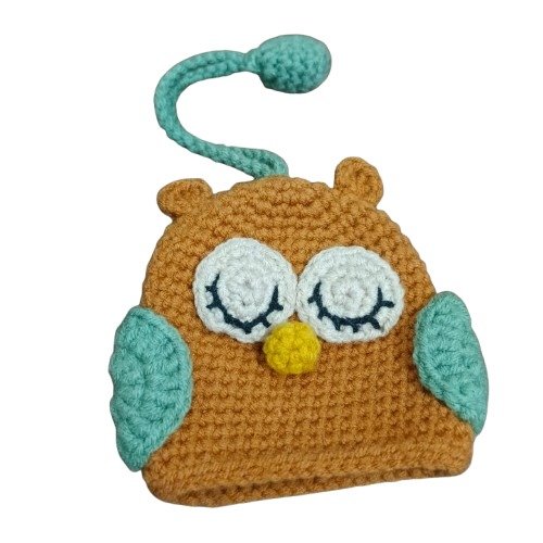 Topi Rajut Mungil Serbaguna Karakter Burung Hantu / Owl Crochet